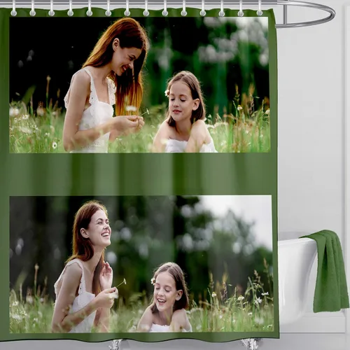 Miniatura 24 de Cortina de ducha personalizada, cortinas de ducha con foto personalizada, cortina de ducha personalizada de 60 x 72 pulgadas, añade tu propia Imagen