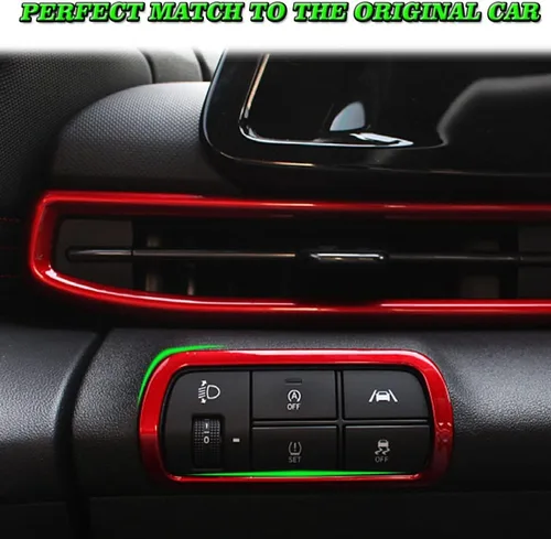 Miniatura 4 de Para Hyundai Elantra 2021 2022 2023 2024 2025 ABS cubierta de botones de interruptor de faros delanteros de coche adhesivo decorativo marco Fibra
