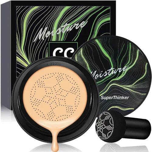 Miniatura 11 de Crema CC con almohadilla de aire en forma de hongo SuperThinker, maquillaje facial BB Cream base para piel madura hidratante corrector iluminador 2
