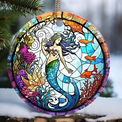 Miniatura 9 de Touber Adorno Navideño, Adorno de Navidad, Idea de Regalo de Vacaciones, Recuerdo Familiar, Cerámica Redonda, Intercambio de Regalos, Idea de Abeja