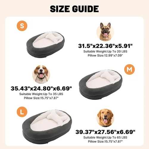 Miniatura 6 de Cama para perros pequeños con refuerzo, cama para perros pequeños, cama para perros pequeños, cama lavable con base de espuma de alta densidad