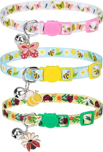 Miniatura 17 de PUPTECK Collar de gato con campanas, collar de gatito ajustable para niñas y niños pequeños, cachorro, conejito, bonito accesorio de disfraz