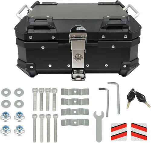 Miniatura 9 de labwork 55L Caja de Equipaje Superior para Motocicleta con Respaldo y Placa de Montaje, Aluminio Duro Resistente al Agua con Cerradura de Seguridad