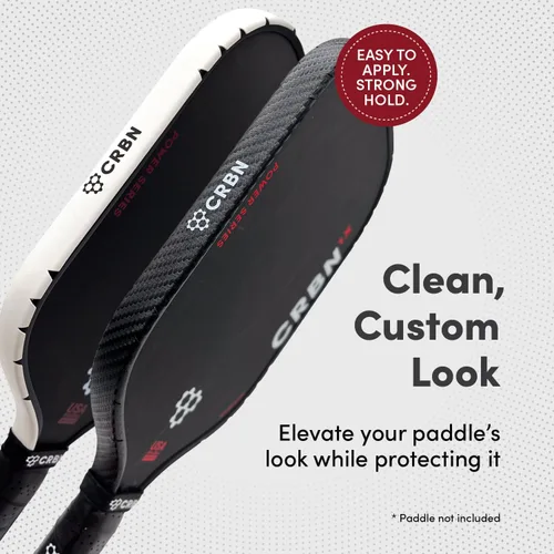 Miniatura 5 de CRBN Pickleball - Cinta protectora para borde de pala de pickleball 12 mm, 14 mm y 16 mm - Paquete de 4 Negro
