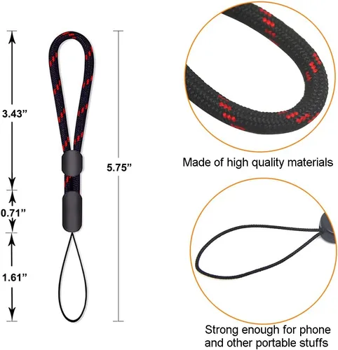 Miniatura 2 de Pluxen Cordón ajustable para el dedo, correa pequeña compatible con iPhone, funda para teléfono móvil, cámara, cartera, llavero Mezclado