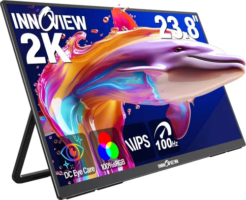 Miniatura 12 de Innoview 23.8” 4K Monitor portátil grande, UHD (3840*2160) 100%sRGB IPS con altavoces USB-C HDMI para el trabajo y el hogar, monitor secundario