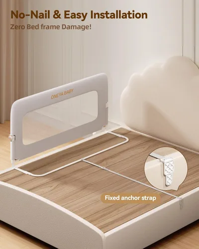Miniatura 5 de Barandilla protectora para cama de bebé, riel de cama de 32 pulgadas de grosor para niños pequeños, barandillas laterales de seguridad extraaltas