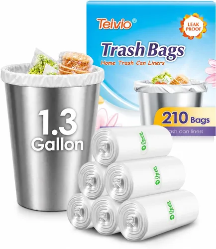 Miniatura 34 de Bolsas de basura medianas de 10 galones, 40 unidades, bolsas altas de basura para cocina de Teivio, 9 galones 10 galones 11 galones, forros