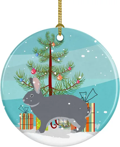 Miniatura 14 de Caroline's Treasures Adorno de cerámica de Navidad pintado o de codorniz chino, decoración colgante de árbol de Navidad verde azulado para el hogar