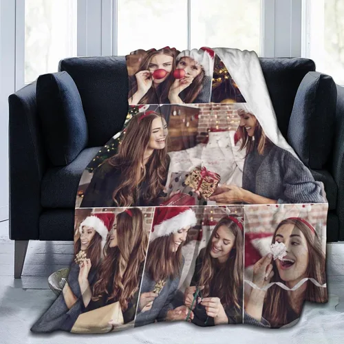 Miniatura 13 de Manta personalizada con fotos, texto, manta personalizada de collage de fotos, manta de franela personalizada, ropa de cama de cumpleaños, Navidad