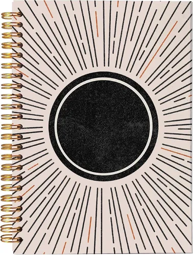 Miniatura 8 de VNWEK Cuaderno abstracto bohemio en espiral de 5.5 x 8.3 pulgadas, diseño bohemio de mediados de siglo, con tapa dura, para notas de trabajo