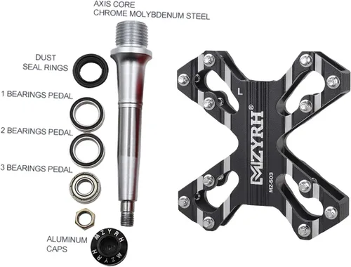 Miniatura 3 de ThinkTop 3 Cojinetes Ultraligero MTB BMX Road Mountain Bike Pedales Plataforma Plana Aluminio Sellado Ever Lubrique Teniendo Eje 9/16 Pulgadas