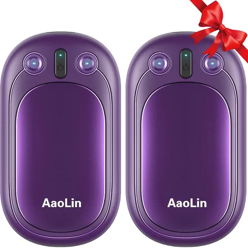 AaoLin - Calentadores de manos recargables AI, paquete de 2 calentadores de manos eléctricos reutilizables, calefacción de 12 horas de duración,