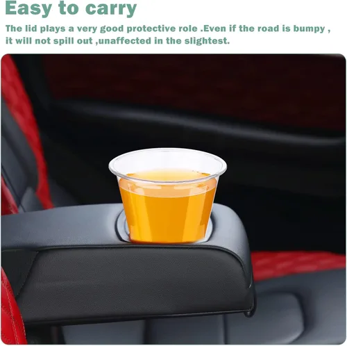Miniatura 5 de 50 vasos de plástico transparente de 9 onzas con tapas de cúpula, tazas de postre, tazas de frutas con tapas, tazas transparentes de fiesta