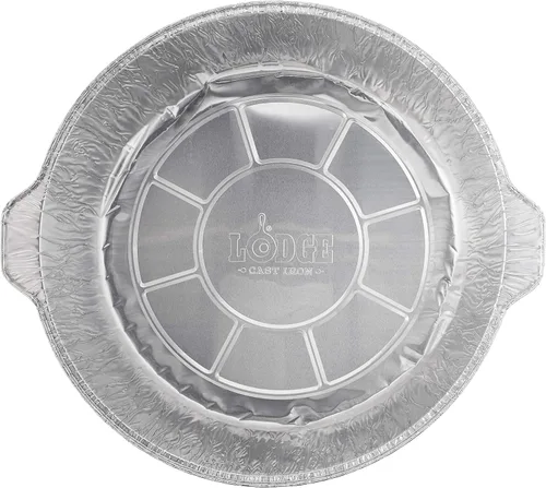 Miniatura 3 de Lodge Revestimiento de horno holandés de papel de aluminio plateado de 12 pulgadas, revestimiento de horno holandés 100% reciclable, fácil limpieza