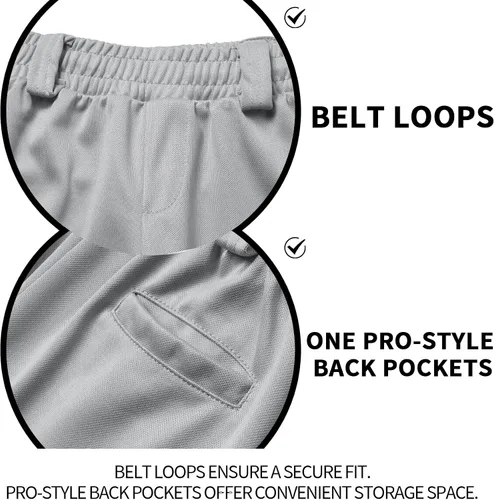 Miniatura 3 de QBK 2T3T4T5T - Pantalones de béisbol para niños pequeños, pantalones de sóftbol para niña, pantalones de béisbol para niños, pantalones de béisbol
