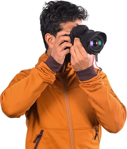 Miniatura 4 de Peak Design Funda de lluvia Shell para cámara, pequeña, cubierta de lluvia resistente a la intemperie para cámara DSLR, tela de neopreno elástica