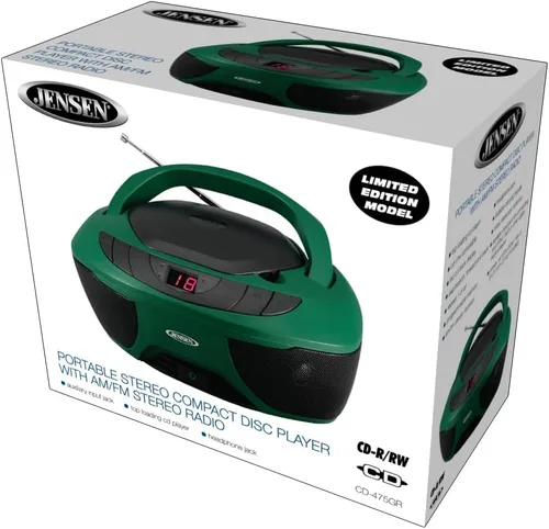 Miniatura 7 de Jensen CD-475 Boombox estéreo portátil deportivo (verde)