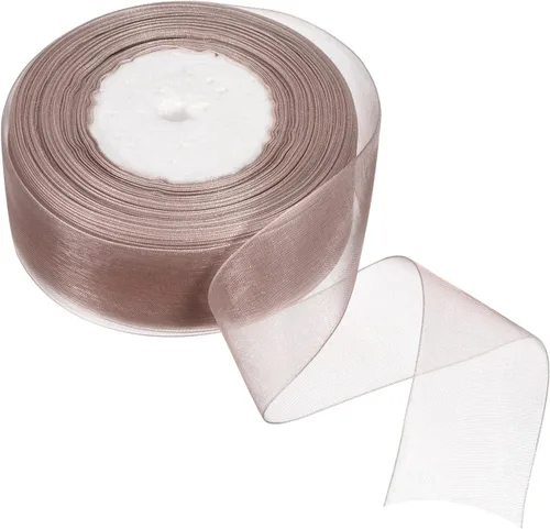 Miniatura 12 de PATIKIL Cinta de organza transparente de 1-37/64 pulgadas, 50 yardas, 1 rollo de tela decorativa de gasa para envolver regalos, manualidades, ramo