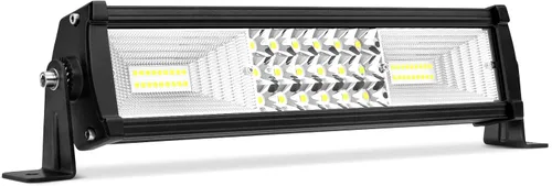 Barra de luz LED AUTOSAVER88 curvada, de 14 pulgadas, triple hilera, más brillante, 7D 162 W 16200 LM, luz de conducción todoterreno,