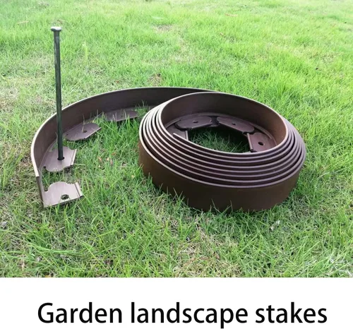 Miniatura 4 de Estacas de metal para paisaje, 10 pulgadas, 50 piezas de estacas de anclaje para bordes de carpa, bordes de pavimentación, estacas de césped Negro
