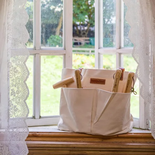 Miniatura 2 de Berry&Bird Bolsa de herramientas de jardín, bolsa de jardín de lona con bolsillos, bolsa de almacenamiento de herramientas multiusos resistente al
