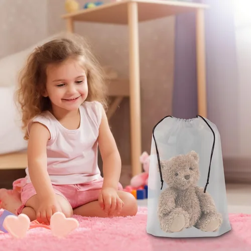 Miniatura 7 de Riuog Bolsas de zapatos transparentes con cuerda, bolsa de almacenamiento transparente portátil, para organizar zapatos grandes y transparentes