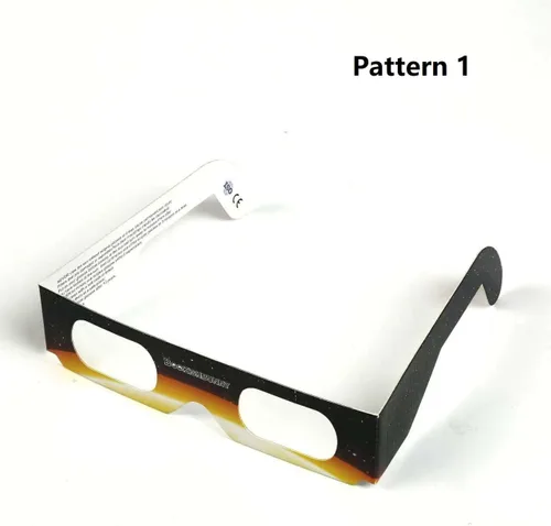 Miniatura 5 de Bookishbunny 50 pares solares de los espectadores del eclipse de las gafas de papel de la visión del sol ISO certificó diversos patrones