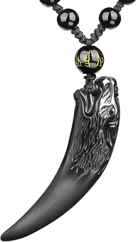 Miniatura 12 de Collar de obsidiana negra con colgante de protección y cadena de cuentas extendida, amuleto de piedra de cristal curativo para hombres y mujeres