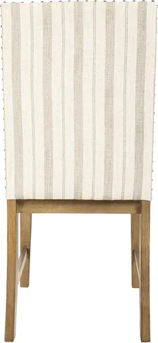 Miniatura 136 de Homepop Silla de comedor con detalles festoneados, sillas de comedor Parsons tapizadas, muebles decorativos para el hogar, tejido gris claro