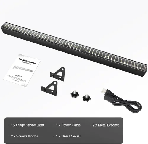 Miniatura 7 de Barra de luz estroboscópica de escenario, 100 W, 288 LED, RGBW, función de persecución de luz para DJ, mapeo de píxeles por control DMX Uplights