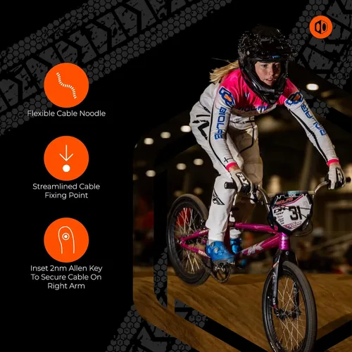 Miniatura 4 de Box Frenos en V BMX de gran tamaño de 85 o 4.252 in con pivotes de rodamiento sellados, fideos de cable flexible, brazos forjados en frío y perno