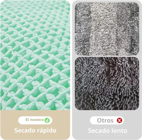 Miniatura 6 de TYUU Tapete de baño estilo gofre, tapete de baño bohemio, antideslizante, lavable, súper absorbente, de secado rápido, bonito tapete de baño