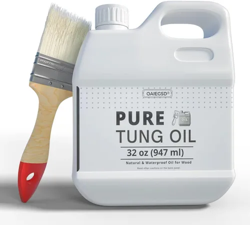 Miniatura 8 de Aceite Tung 100% puro para madera al aire libre con cepillo, galón de aceite Tung seguro de grado alimenticio para acabado de madera, sellador