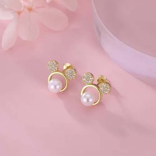 Miniatura 5 de SLUYNZ Solid 925 Sterling Silver Sparkling CZ Mouse Studs Earrings for Women Teens Cute Mouse Earrings