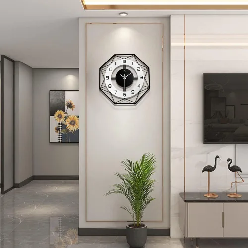 Miniatura 3 de Reloj de Pared Moderno para Decoración de Sala de Estar Negro Oficina Grande Silencioso Sin Marco Decorativo Dormitorio Reloj de Pared para Cocina