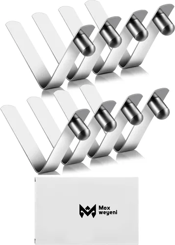 Miniatura 8 de Moxweyeni 8 clips de resorte con botón de presión, clips de poste de tienda de campaña de acero inoxidable, clips de resorte de remo para kayak