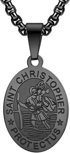 Miniatura 47 de Collar de patrón de santo, San Miguel/Virgen María/Rafael/Judá/Cristóbal/Benedicto/José/Patricio/Francisco/Florián/Tomás/Antonio, acero inoxidable