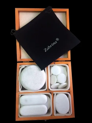 Miniatura 3 de Zabrina Juego de 20 piedras de masaje de piedra fría - Mármoles grandes hechos a mano
