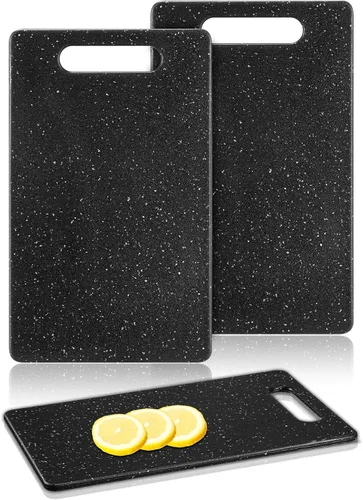 Lounsweer Juego de 2 Tablas de Cortar Pequeñas para Cocina, Mini Juego de Tablas de Cortar de Plástico para Bar, Apto para Lavavajillas, Color