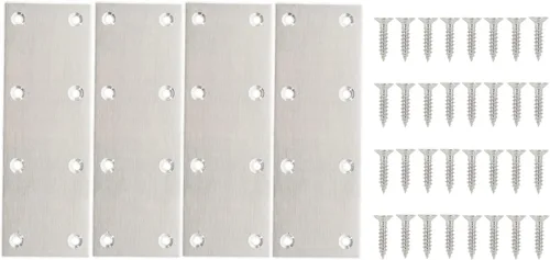 Miniatura 19 de 10 placas reparadoras resistentes, soporte plano de acero inoxidable, soporte recto, placas de fijación, conector de unión para muebles de madera