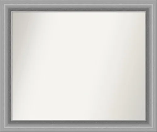 Miniatura 268 de Amanti Art Espejo de baño plateado para sobre fregadero, 26 x 26 pulgadas, espejo cuadrado de níquel pulido, marco de madera tradicional mediano, se