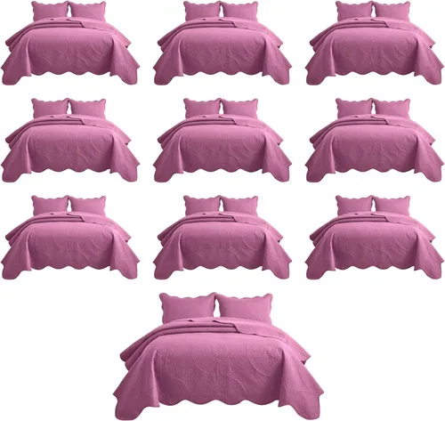 Miniatura 34 de IR Imperial Rooms Velvet Twin Quilt Bedspread Comforter Bedding Set 2 Pcs Diamond Pattern - (68"x86") Bedspread Coverlet + 1 Pillow Shams