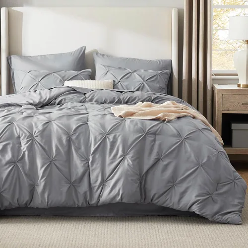 Miniatura 28 de Bedsure - Juego de edredón tamaño matrimonial verde azulado - Juego de ropa de cama tamaño matrimonial en una bolsa de 7 piezas, juego de cama 14