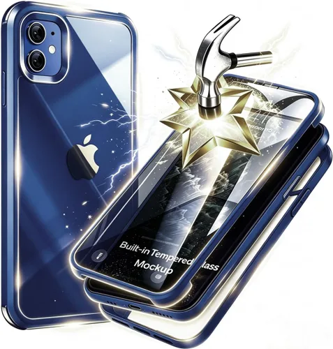 Miniatura 10 de Funda para iPhone 11 con protector de pantalla [vidrio templado 9H integrado], protección de cuerpo completo 360 de doble capa protectora