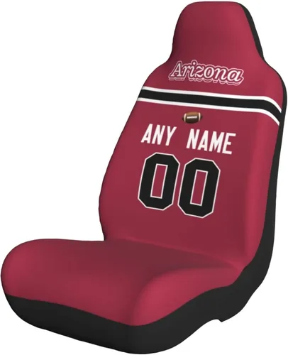 Fundas de asiento de coche de fútbol personalizadas, accesorios personalizados para automóvil, regalos de Arizona con nombre y número, funda
