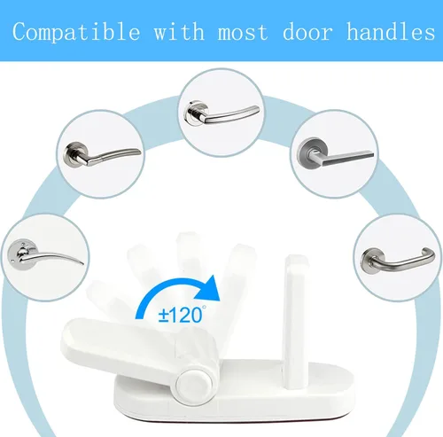 Miniatura 4 de Cerradura de Palanca de Puerta a Prueba de Niños, Cerraduras de Seguridad para Bebés para Puertas (Paquete de 2) Seguridad de Puerta Mejorada