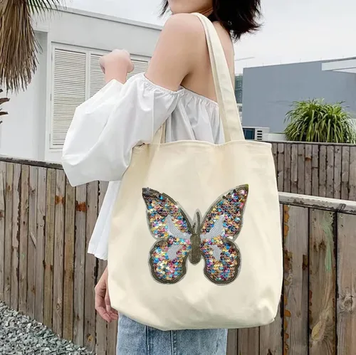 Miniatura 4 de Parche de mariposa de lentejuelas para coser, parches de lentejuelas bordados, parches de lentejuelas para ropa, camisetas, jeans, chaqueta, bolso