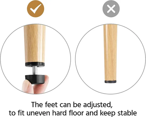 Miniatura 8 de Topeakmart Juego de 4 sillas de comedor de tejido de tejido moderno con marco de metal, sillas de brazo de tejido, color madera
