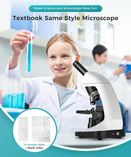 Miniatura 7 de Microscopio de compuesto biológico monocular, 2000X de alto aumento, universal para adultos, estudiantes y niños, instrumento de enseñanza